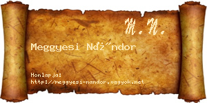 Meggyesi Nándor névjegykártya